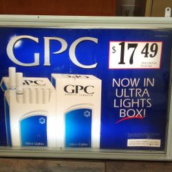 Vintage Light Up 💡 GPC Ultra Lights Box Sign Man Cave Decor Americana