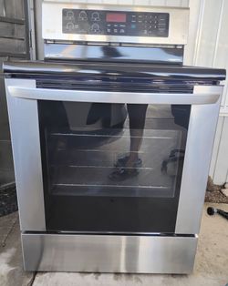 Lg Black Stainless Steel Glass Top Stove
