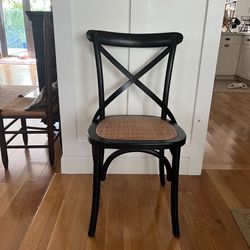 Chairs Black Dining Room With Cane Seating
