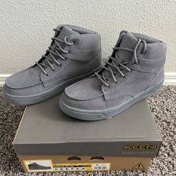 New Keen Gibson Gray Mid Soft Toe Boots Sz 8
