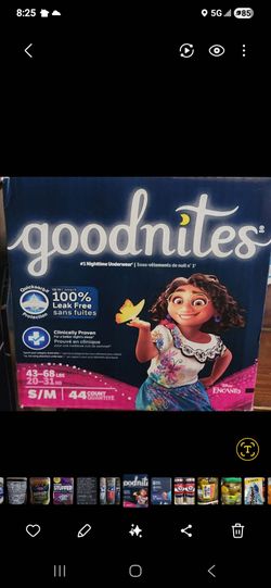 Disposable diapers Goodnites