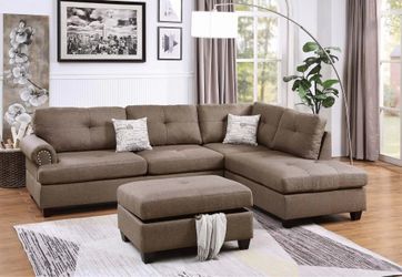 Modern Mocha Sectional Sofa $50 Down With No Credit Only At Millennial Furniture