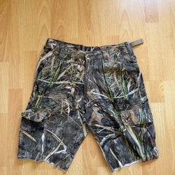 Browning Habitat Camo Mossy Oak Cargo Shorts Mens small