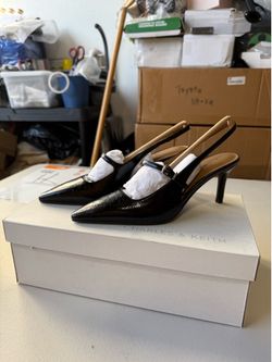 Charles & Keith Pointed Slingback Mary Jane Pumps - Black EU35