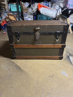 Antique Travel Trunk Suit Case