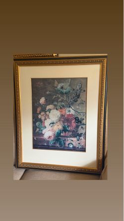 Large Elegant Framed Floral Wall Art