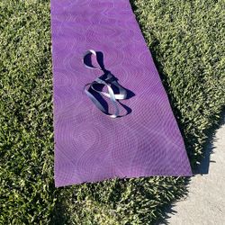Purple Yoga Mat And Holder