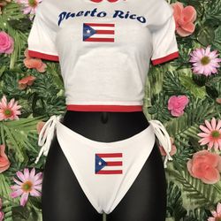 Bikini Custom Bikini Puerto Rico crop Top Bikini Set 