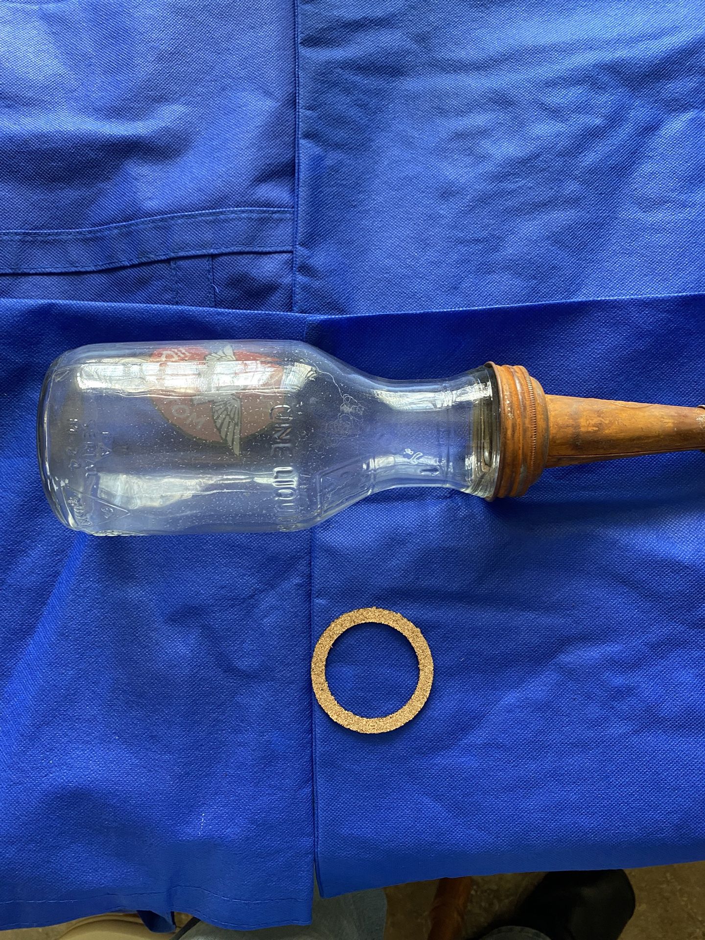 Vintage 1 Quart Glass Oil Bottle Spout Seal/ GASKET ONLY