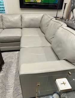 Leather sectional Gray