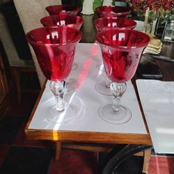 Artland Iris Ruby Handblown Goblets Set Of 6