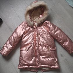 Metallic J Crew Girls Snow Jacket