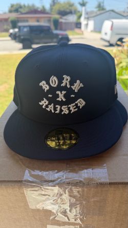 NEW ERA NAVY BLUE BXR BORN RAISED FITTED HATS SZ 7 5/8  SUPREME UNDFTD STUSSY NIKE