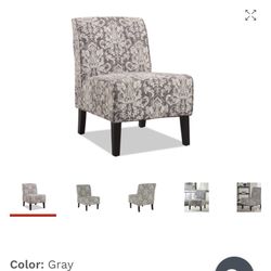 Damask Grey Accent Chair 