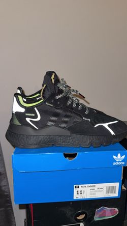 ADIDAS MENS NITE JOGGER 3M CORE BLACK REFLECTIVE SNEAKERS SIZE 11.5