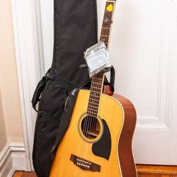 MNT Ibanez PF-15WC Acoustic Guitar & Case*Strap* Strings