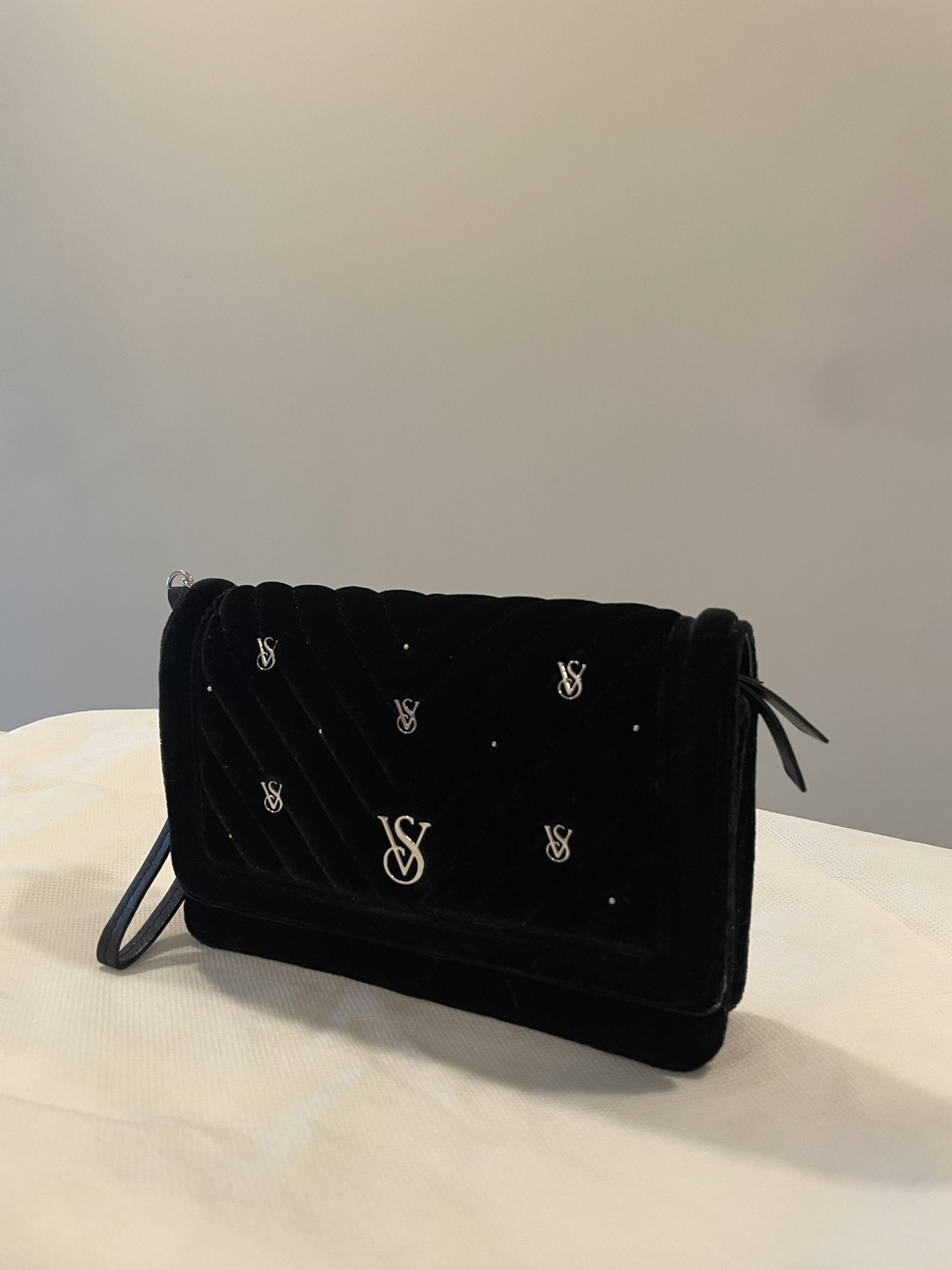 Victoria Secret Black Velvet Wallet Wristlet