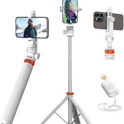 EUCOS 62" Tripod For IPhone, Sturdy Selfie Stick Tripod With Remote 