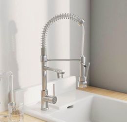Kitchen Sink Faucet with Pull Down Sprayer, Brushed Nickel.The Perfect Combination of Functionality and Style