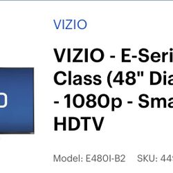 Vizio E series 48” Smart TV
