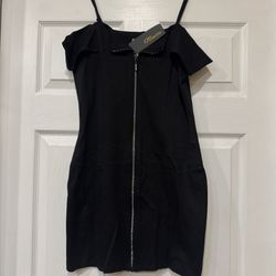 Beautiful Black Dress With Diamonds Zipper 