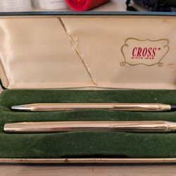Vintage Cross Pen & Pencil Set – 10KT Gold Filled – Original Case