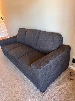 Living Spaces 3 Seater Sofa. Charcoal Gray