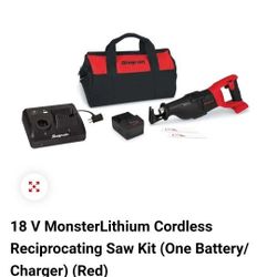 Snap-on 18 V MonsterLithium Cordless Reciprocating Saw Kit (One Battery/ Charger) (Red)

