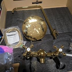 Gotonovo Gold Bathroom And Shower  Set 8 Inch Shower Head and Sprayer # 