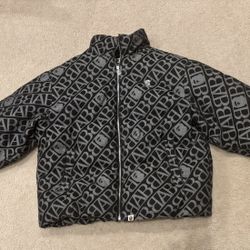 DENIM MONOGRAM PUFFER DOWN JACKET MENS