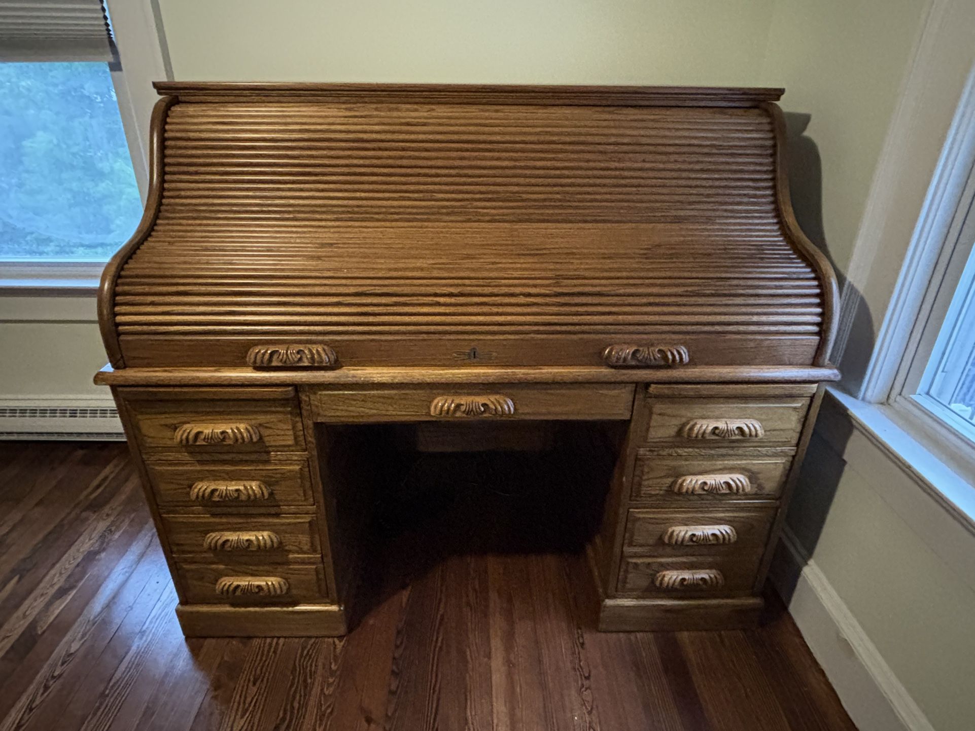 Wood Roll-Top Desk