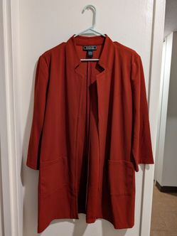 NYCC Rust Red Open-Front Blazer Jacket