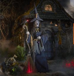 Home Accents 6FT Nightshade Witch With LCD eyes Halloween Animatronic Prop