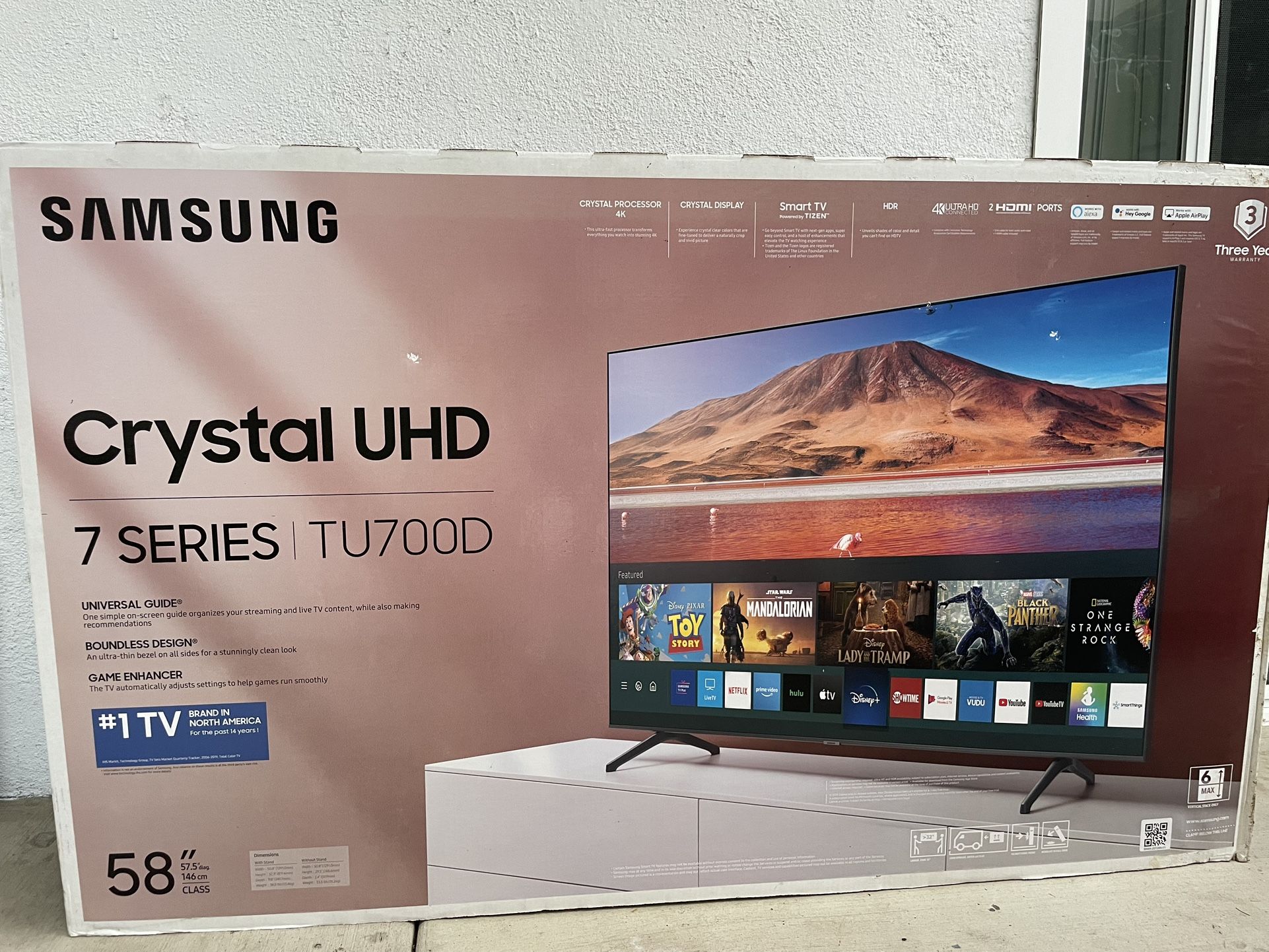 Samsung 58" - TU700D Series - 4K UHD LED LCD TV