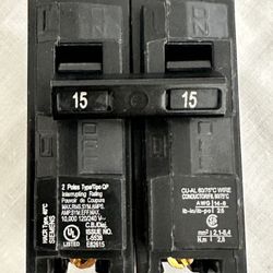 Siemens 15 Amp Double-Pole Type QP Circuit Breaker New I have 6, $15 each Provides a manual means of energizing and de-energizing a circuit Easy plug