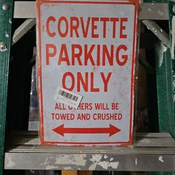 Corvette Parking Only Sign