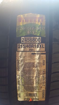 2 New Pirelli tires,215/40/18XL