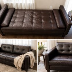 3 Piece Leather Sofa  Set 