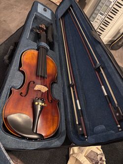 Violin with Case, Two Bows and other