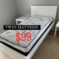 Twin Size Pillow Top Bamboo Brand Mattress New