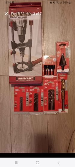 PORTABLE DRILL PRESS AND DRILL BIT BUNDLE $100