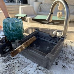 Cigar Ashtray Heavy Weight Hand Made Steel 