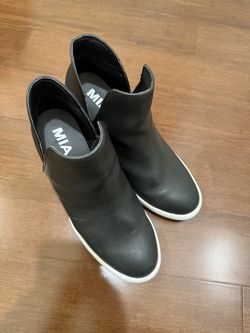 MIA Black Ankle Booties with White Soles