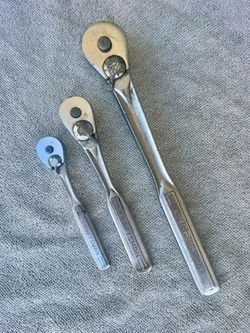 Craftsman 1/4”, 3/8”, 1/2” Ratchets. Vintage USA.