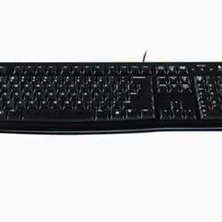 Logitech K120 Wired Keyboard for Windows, Plug and Play, Full-Size, Spill-Resistant, Curved Space Bar, Compatible with PC, Laptop - Black

