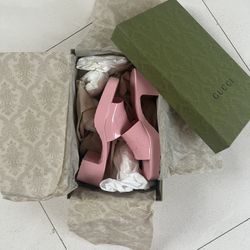 Gucci, Pink Slip On Rubber Shoes, Size 7 w Box. 