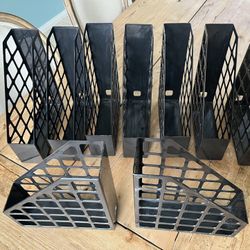 Set of Rubbermaid/Eldon Black Vertical File Organizers /Magazine Holders