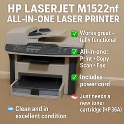 HP LaserJet M1522nf All-in-One Laser Printer – $50