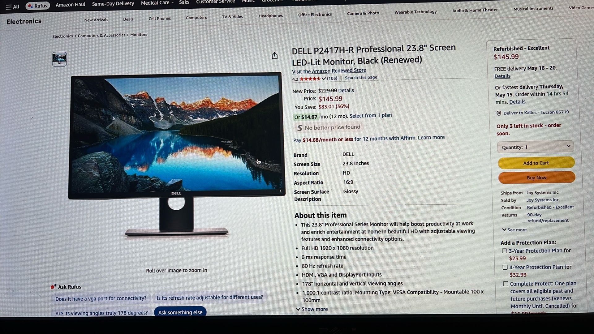 Dell P2417H 24 in