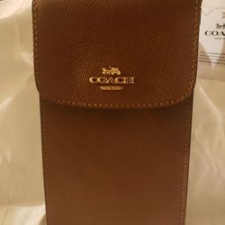 Coach Brown Crossbody With Chain